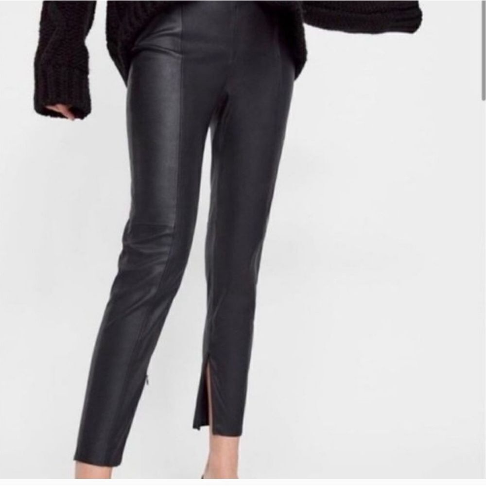 NWT Zara High Rise Faux Leather Leggings Size XL